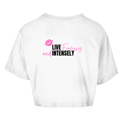 LIVE FEARLESSLY - OVERSIZED CROP SHIRT